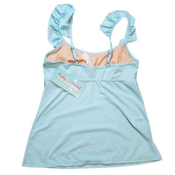 Haley & The Hound Light Blue Ruffle Tankini Swim Top Small NWT - Picture 3 of 4